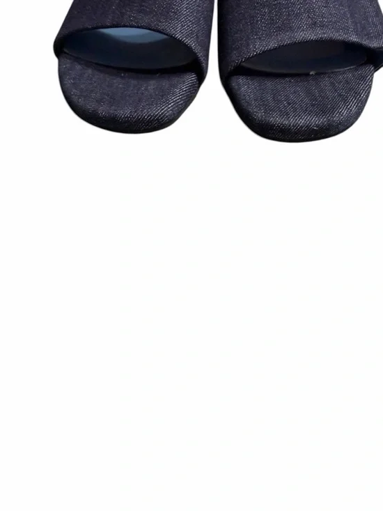 Clacanadienne Dark Blue Denim Slide Mules - Picture 5 of 11